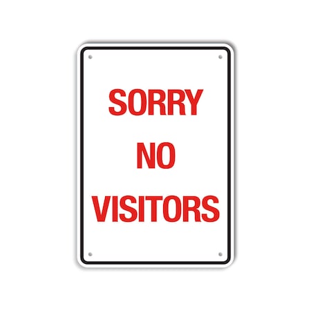 Lyle COVID Aluminum Sign, Sorry No Visitors, 10x14 Reflective LCUV-0011-RA_10x14